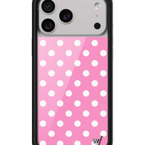Wildflower iPhone case 17 Pro Max Pink Polka Dots Cute Classic