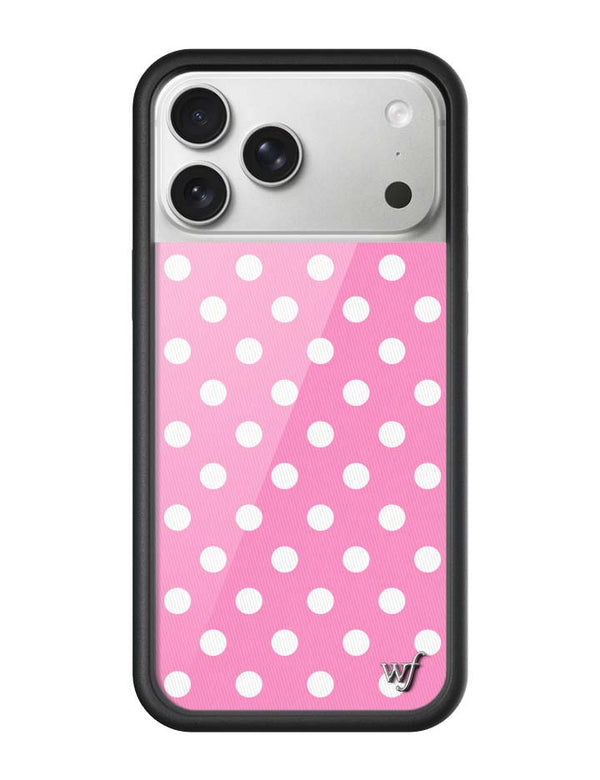Wildflower iPhone case 17 Pro Max Pink Polka Dots Cute Classic