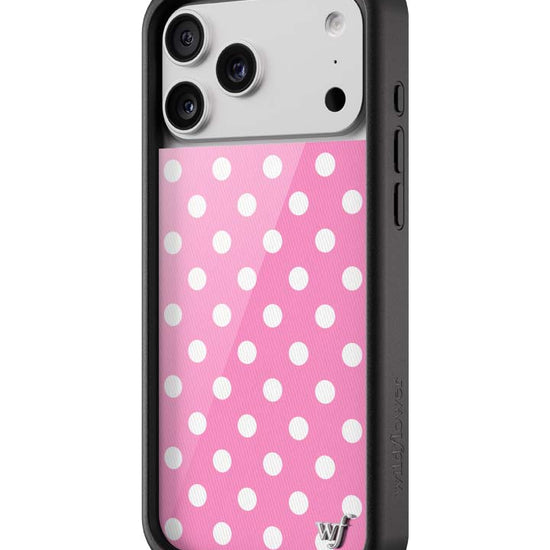 Wildflower iPhone case 17 Pro Max Pink Polka Dots Cute Classic