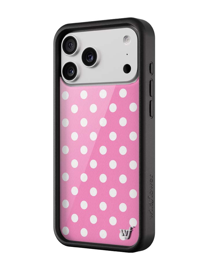 Polka Dot | Pink and White iPhone 17 Pro Max Case – Wildflower Cases