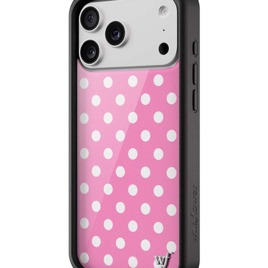 Wildflower iPhone case 17 Pro Max Pink Polka Dots Cute Classic