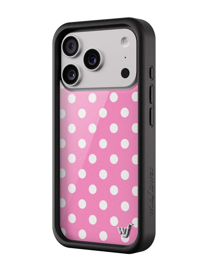 Wildflower iPhone case 18 Pro Pink Polka Dots Cute Classic