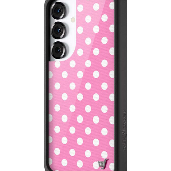 Wildflower Galaxy S25 case Pink Polka Dots Cute Classic