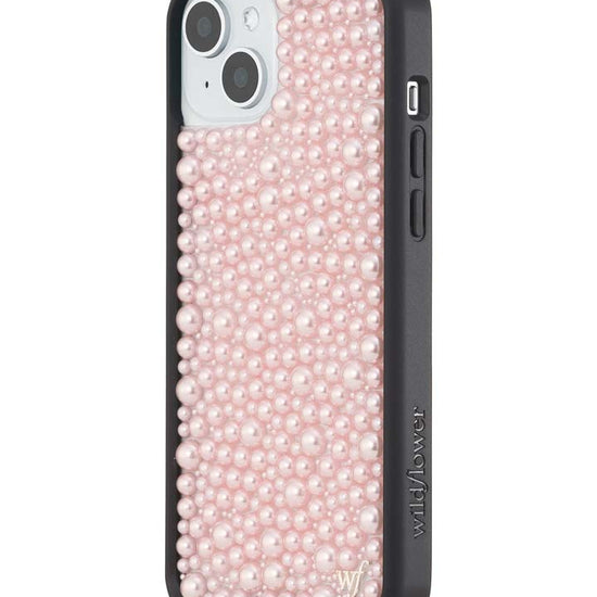 Wildflower iPhone case 15 Plus Pearl Pink Cute