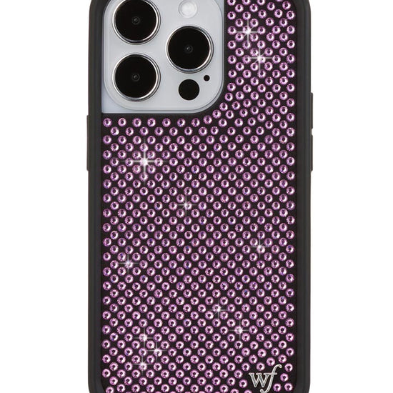 Wildflower iPhone case 14 Pro Rhinestone | Pink Sparkle Cute