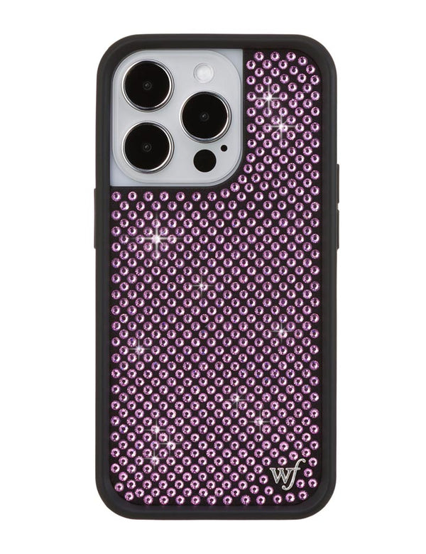Wildflower iPhone case 14 Pro Rhinestone | Pink Sparkle Cute