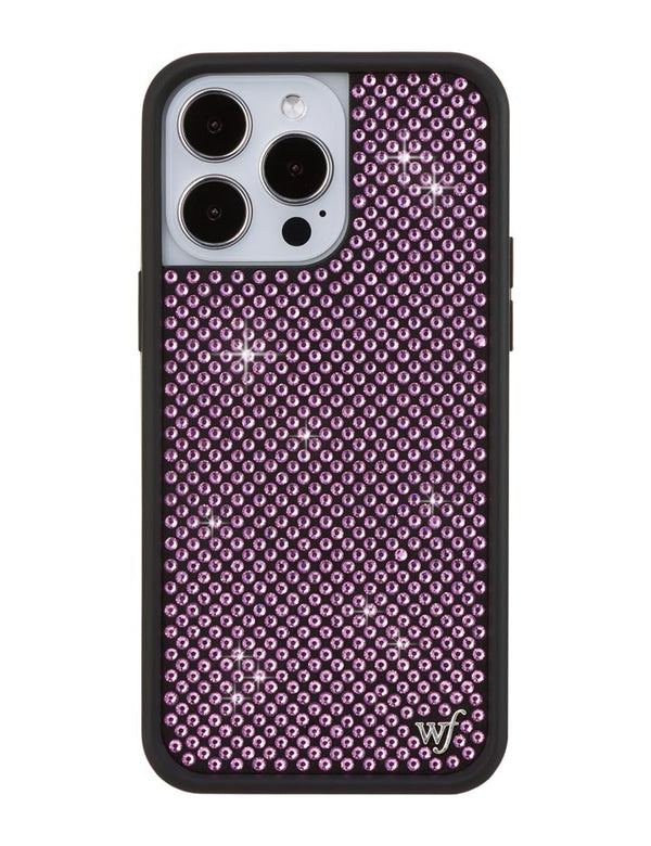 Wildflower iPhone case 14 Pro Max Rhinestone | Pink Sparkle Cute