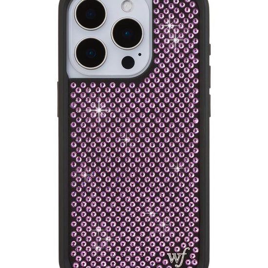 Wildflower iPhone case 15 Pro Rhinestone | Pink Sparkle Cute