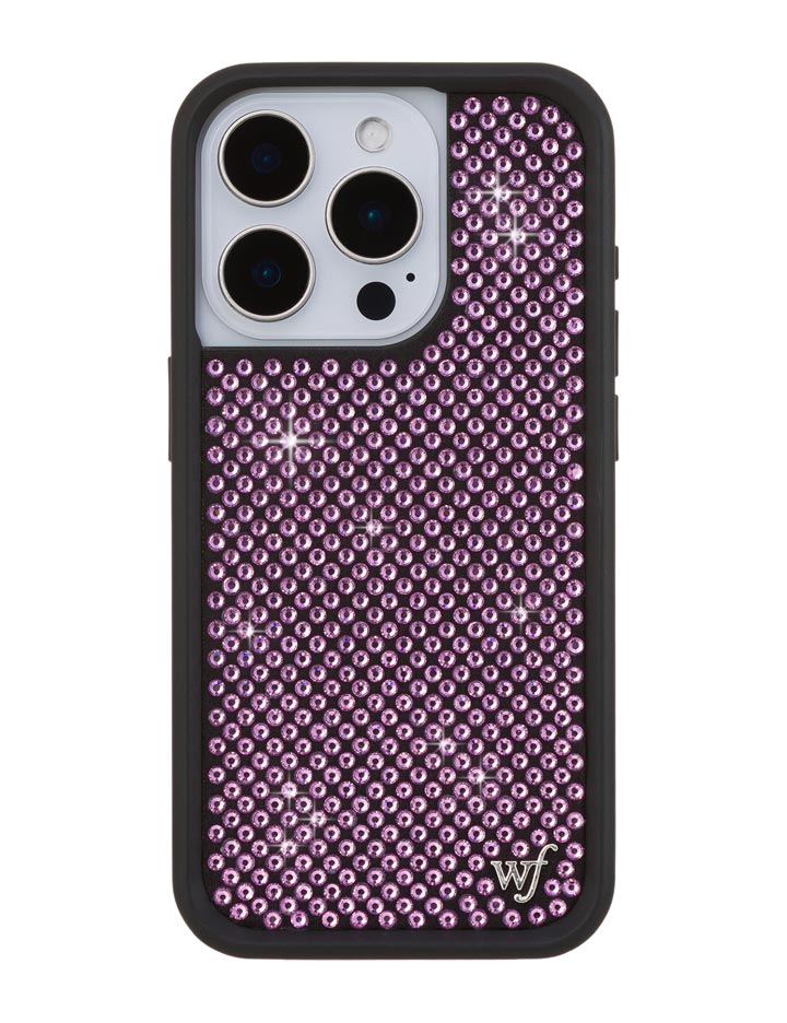 Wildflower iPhone case 15 Pro Rhinestone | Pink Sparkle Cute