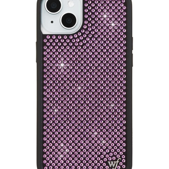 Wildflower iPhone case 15 Plus Rhinestone | Pink Sparkle Cute