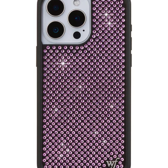 Wildflower iPhone case 15 Pro Max Rhinestone | Pink Sparkle Cute