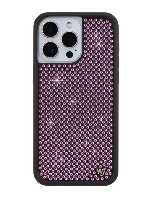 Wildflower iPhone case 15 Pro Max Rhinestone | Pink Sparkle Cute
