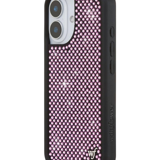 Wildflower iPhone case 16 Rhinestone | Pink Sparkle Cute