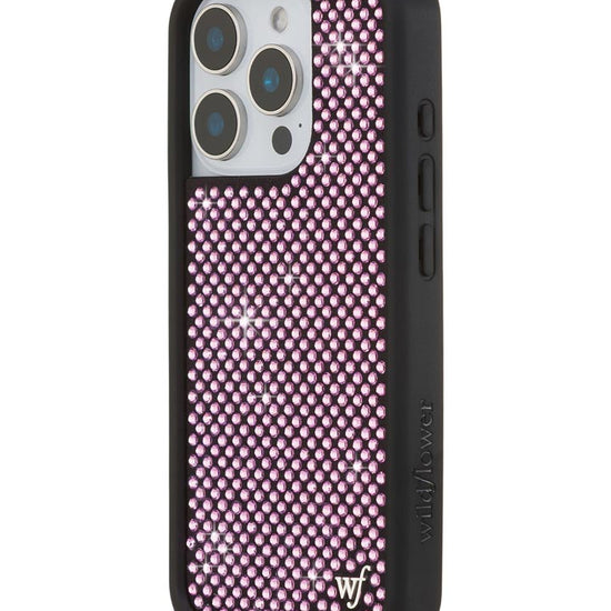 Wildflower iPhone case 16 Pro Rhinestone | Pink Sparkle Cute