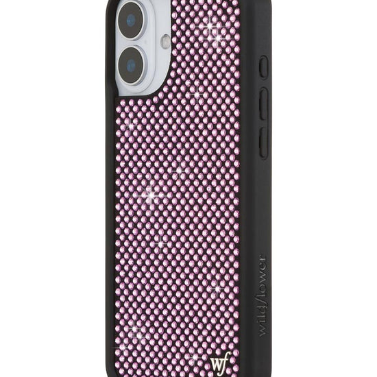 Wildflower iPhone case 16 Plus Rhinestone | Pink Sparkle Cute