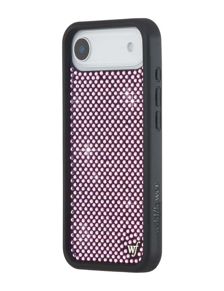 Wildflower iPhone case 17 Air Rhinestone | Pink Sparkle Cute