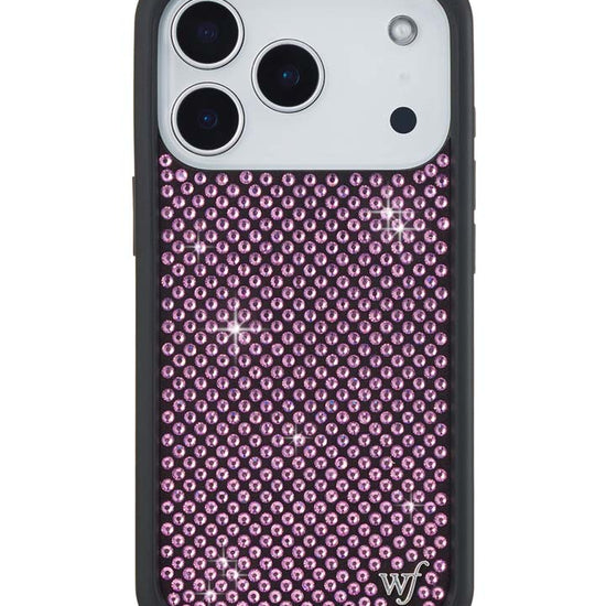 Wildflower iPhone case 17 Pro Rhinestone | Pink Sparkle Cute