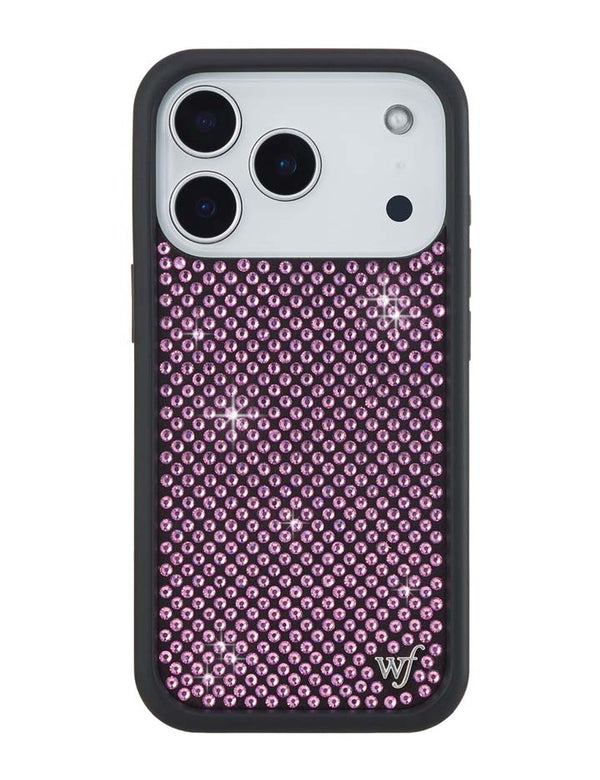 Wildflower iPhone case 17 Pro Rhinestone | Pink Sparkle Cute