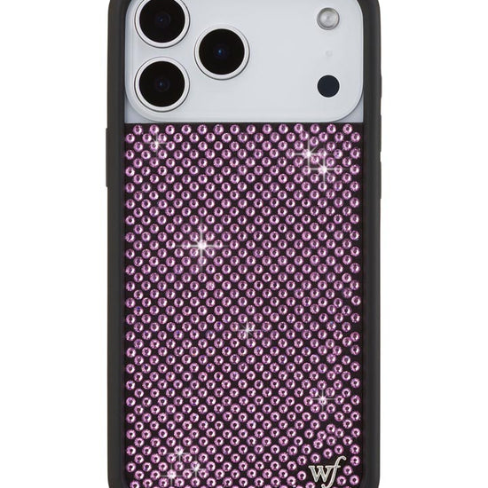 Wildflower iPhone case 17 Pro Max Rhinestone | Pink Sparkle Cute