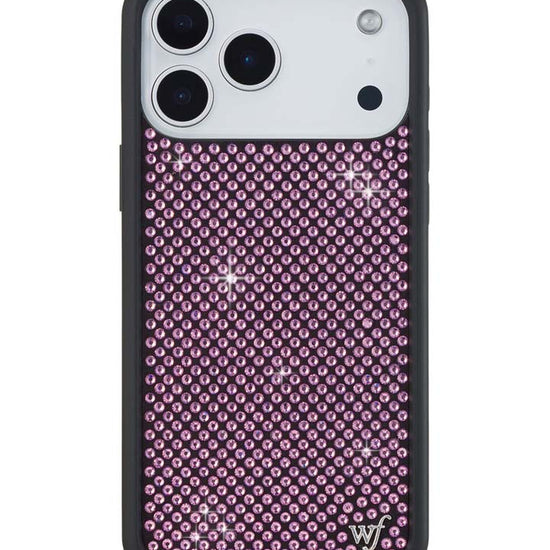 Wildflower iPhone case 18 Pro Max Rhinestone | Pink Sparkle Cute