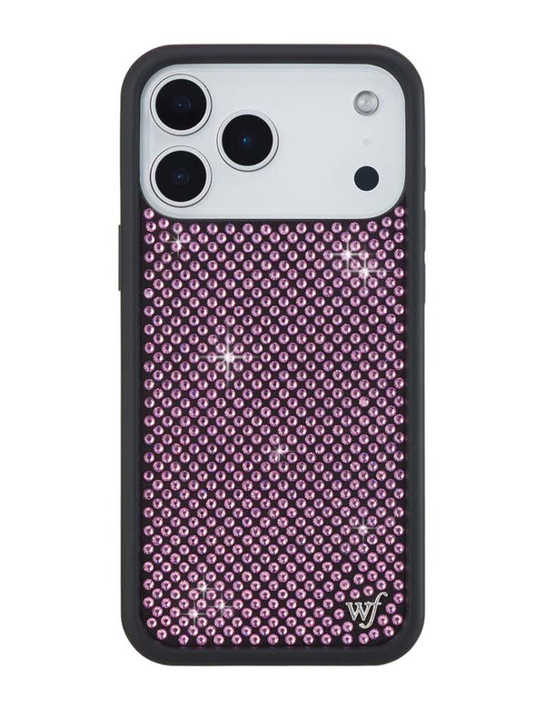 Wildflower iPhone case 18 Pro Max Rhinestone | Pink Sparkle Cute