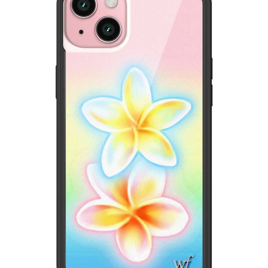 Wildflower iPhone case 15 Plus Pastel Plumeria Flowers Cute