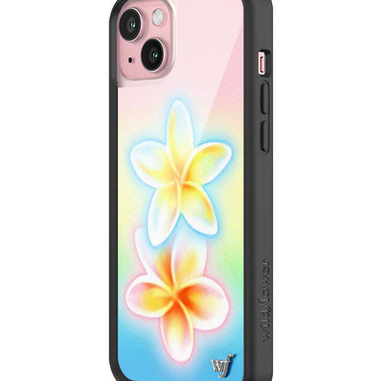 Wildflower iPhone case 15 Plus Pastel Plumeria Flowers Cute