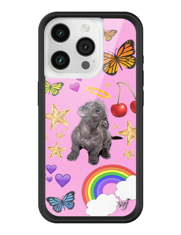 Wildflower iPhone case 15 Pro Puppy Love Pink Cute