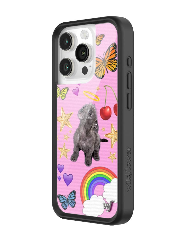 Wildflower iPhone case 15 Pro Puppy Love Pink Cute