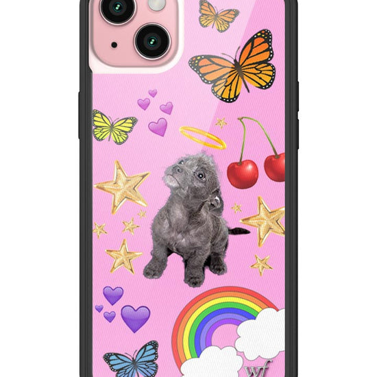 Wildflower iPhone case 15 Plus Puppy Love Pink Cute
