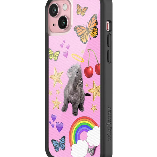 Wildflower iPhone case 15 Plus Puppy Love Pink Cute