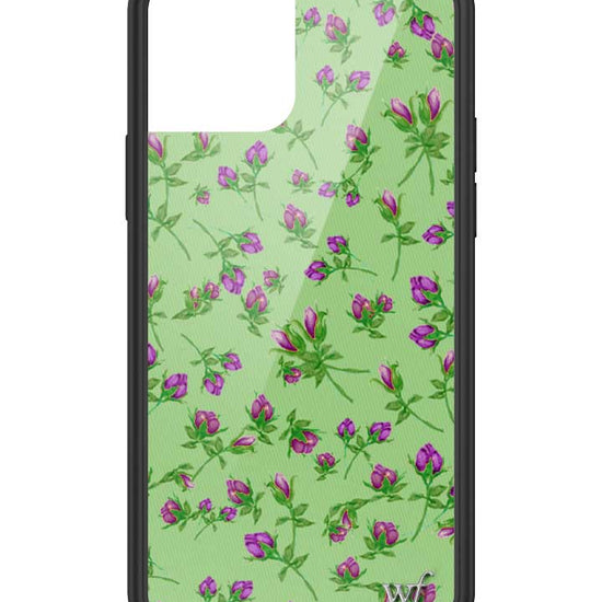 Wildflower iPhone case 12/12 Pro Purple Posie Rosie Cute Green