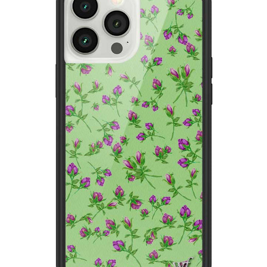 Wildflower iPhone case 13 Pro Max Purple Posie Rosie Cute Green
