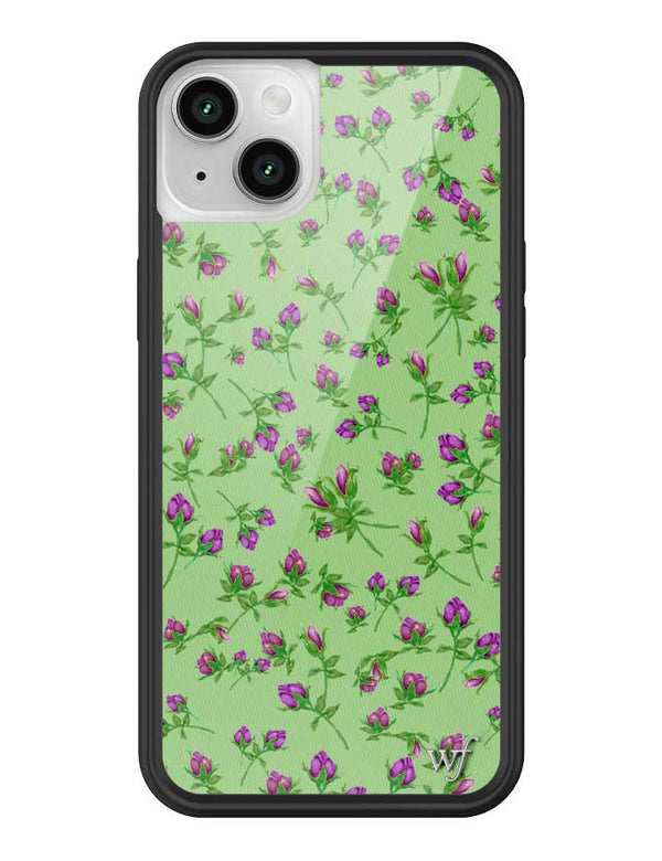 Wildflower iPhone case 14 Plus Purple Posie Rosie Cute Green
