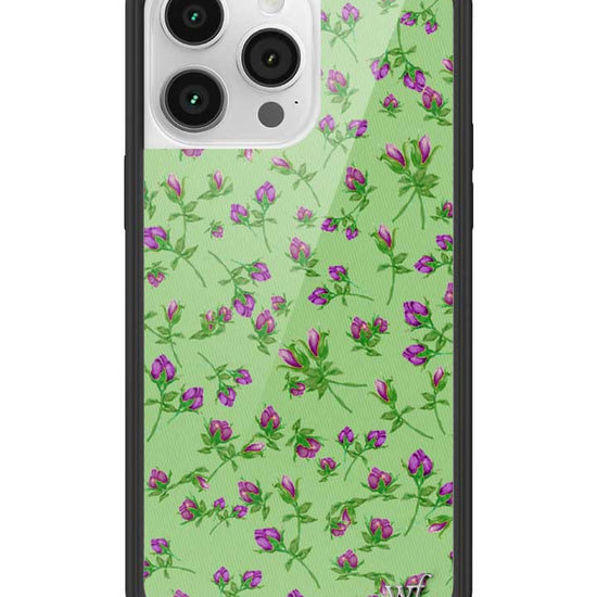 Wildflower iPhone case 14 Pro Max Purple Posie Rosie Cute Green