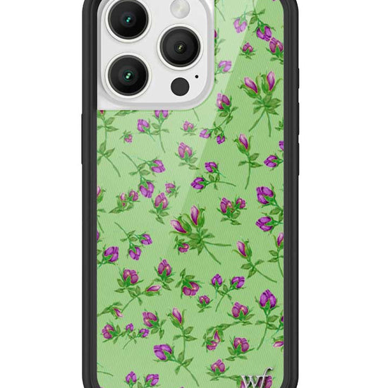 Wildflower iPhone case 16 Pro Purple Posie Rosie Cute Green