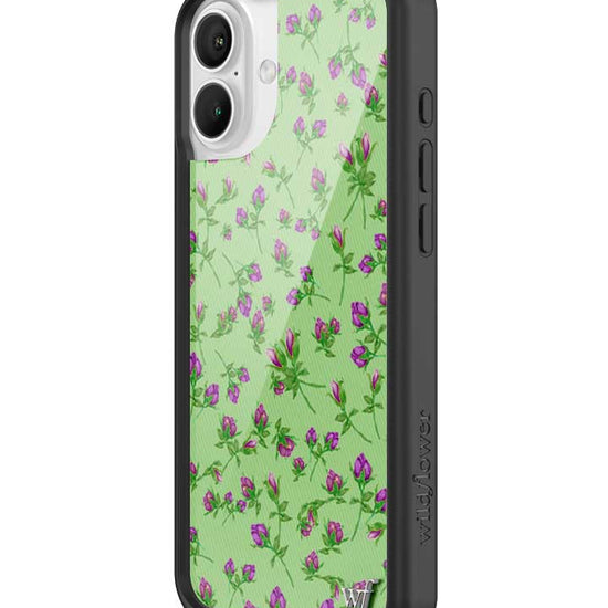 Wildflower iPhone case 16 Plus Purple Posie Rosie Cute Green