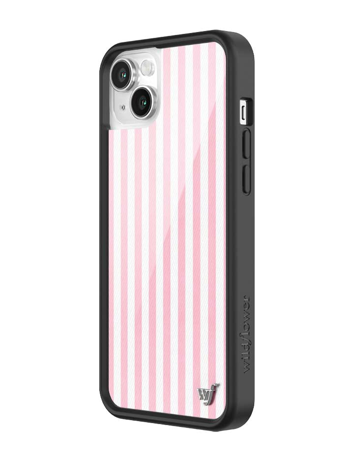 Wildflower iPhone case 14 Pink Stripes White Classic Cute