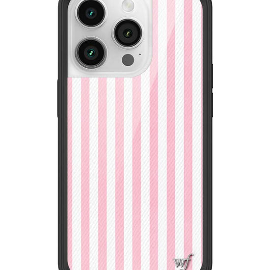 Wildflower iPhone case 14 Pro Pink Stripes White Classic Cute