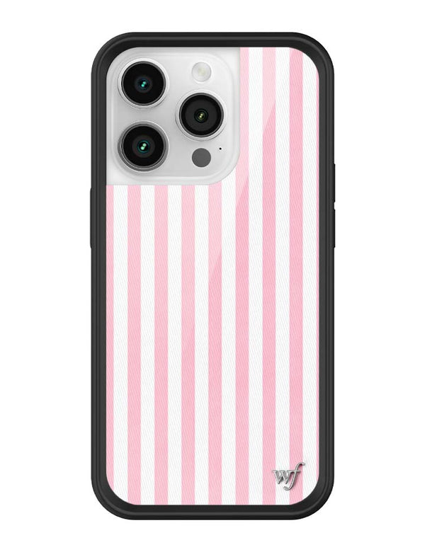 Wildflower iPhone case 14 Pro Pink Stripes White Classic Cute