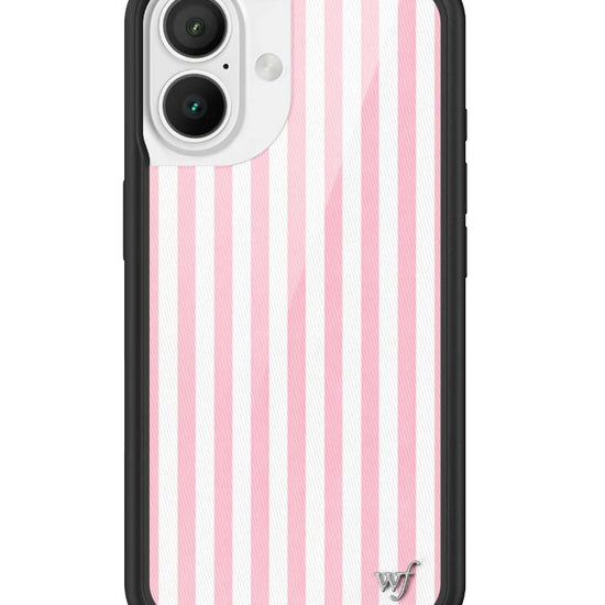 Wildflower iPhone case 16 Pink Stripes White Classic Cute
