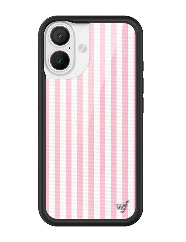 Wildflower iPhone case 16 Pink Stripes White Classic Cute