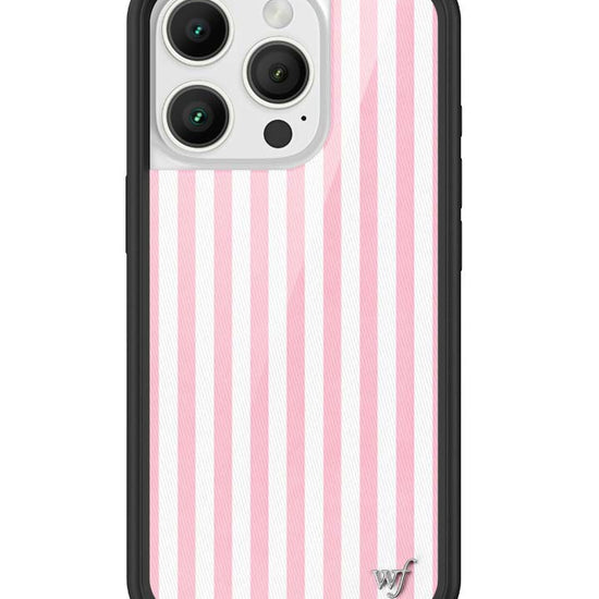 Wildflower iPhone case 16 Pro Pink Stripes White Classic Cute