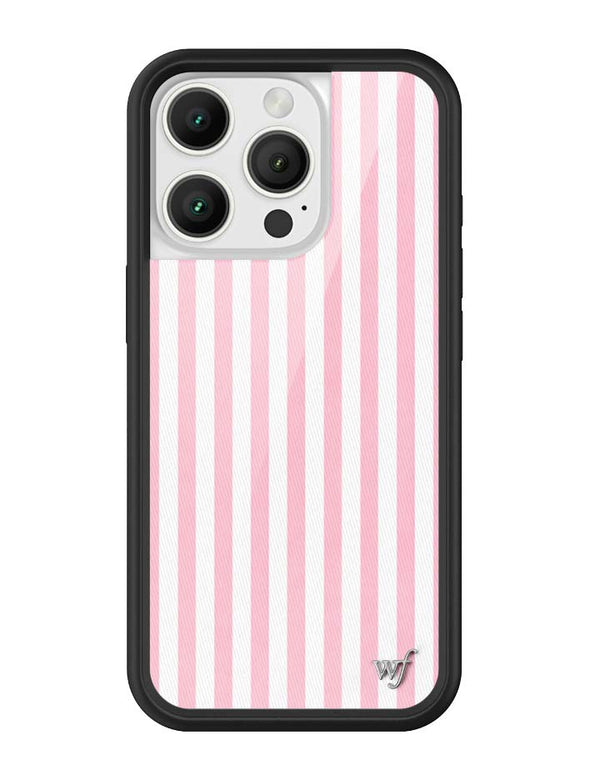 Wildflower iPhone case 16 Pro Pink Stripes White Classic Cute