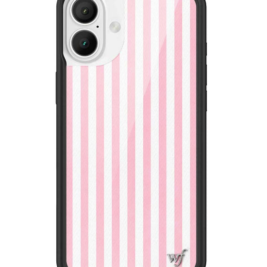 Wildflower iPhone case 16 Plus Pink Stripes White Classic Cute