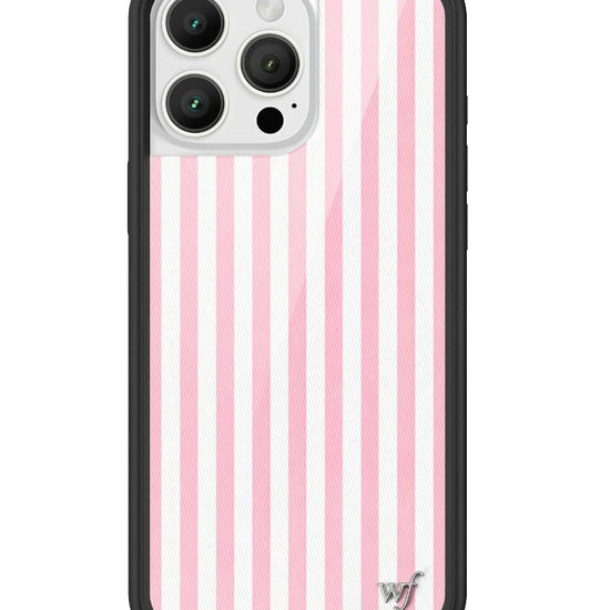 Wildflower iPhone case 16 Pro Max Pink Stripes White Classic Cute