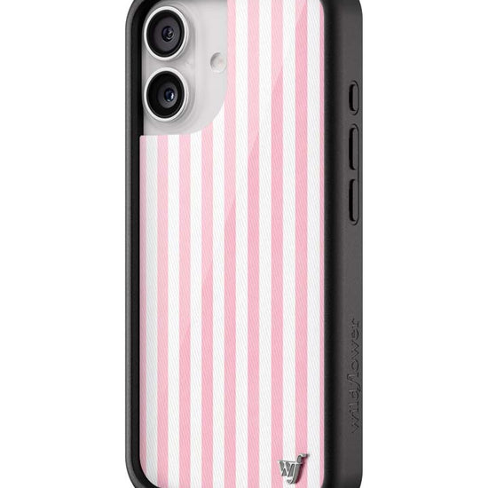 Wildflower iPhone case 17 Pink Stripes White Classic Cute