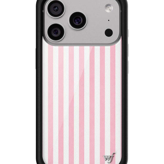 Wildflower iPhone case 18 Pro Pink Stripes White Classic Cute