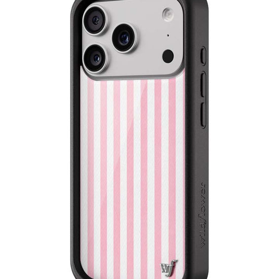 Wildflower iPhone case 18 Pro Pink Stripes White Classic Cute