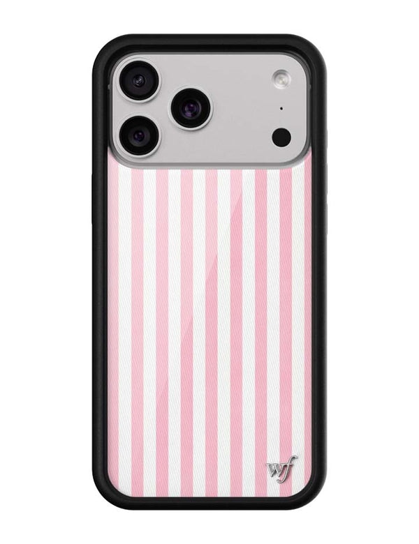 Wildflower iPhone case 18 Pro Max Pink Stripes White Classic Cute